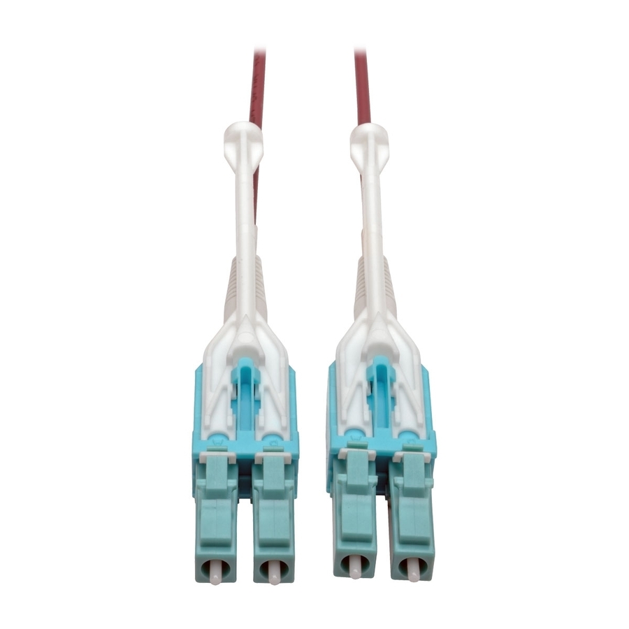 Tripp Lite by Eaton 10G Duplex Multimode 50/125 OM4 LSZH Fiber Optic Cable (LC/LC) Push/Pull Tabs Magenta 8 m