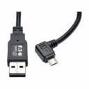 Eaton Tripp Lite Series Dedicated Reversible USB Charging Cable (Reversible A to Right-Angle 5-Pin Micro B) Black, 3 ft. (0.91 m)