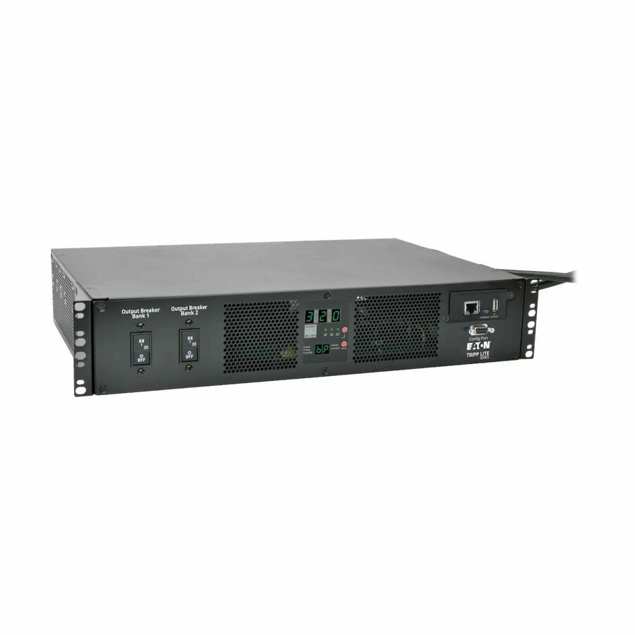 Tripp Lite by Eaton PDU 7.7kW Single-Phase Switched Automatic Transfer Switch PDU Two 200-240V IEC309 32A Blue Inputs 16-C13 2-C19 Outlets 2U TAA