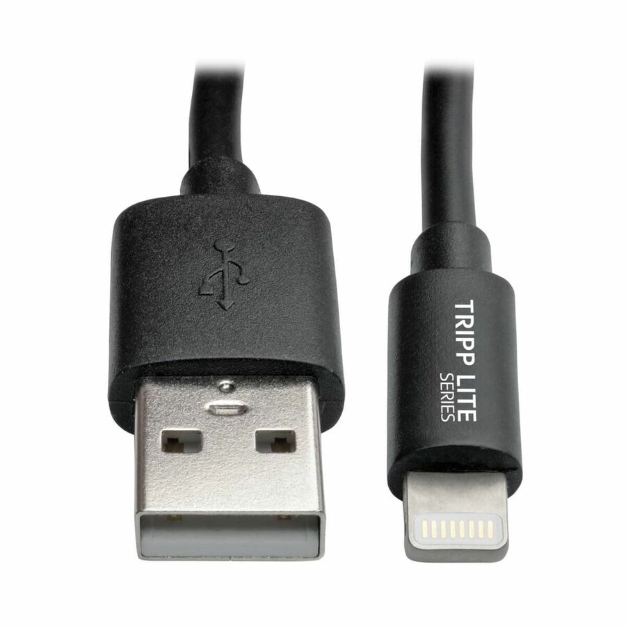 Eaton Tripp Lite Series USB-A to Lightning Sync/Charge Coiled Cable (M/M) - MFi Certified, Black, 4 ft. (1.2 m)