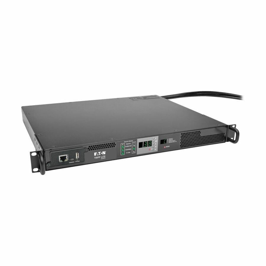 Eaton Tripp Lite Series 3.8kW Single-Phase Monitored Automatic Transfer Switch PDU, 2 200-240V 16A L6-20P Inputs, 1 L6-20R Outlet, 1U