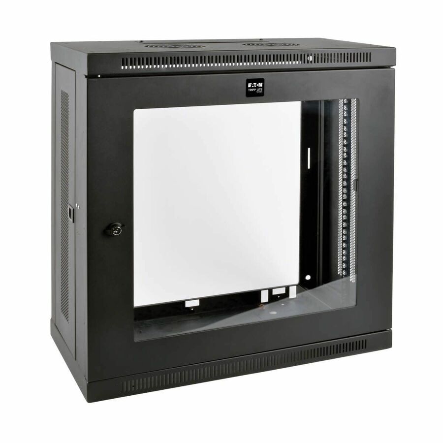 Eaton Tripp Lite Series SmartRack 12U Very Low-Profile Patch-Depth Wall-Mount Small Rack Enclosure, Clear Acrylic Window