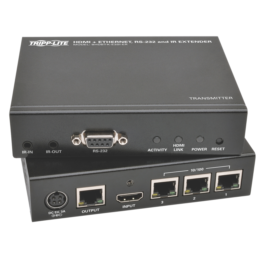 Eaton Tripp Lite Series HDBaseT HDMI over Cat5e/6/6a Extender Kit with Ethernet, Serial and IR Control, 1080p, Up to 500 ft. (152 m), TAA