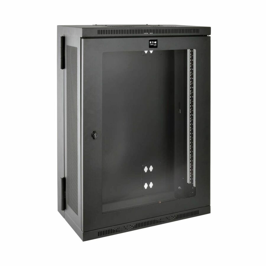 Eaton Tripp Lite Series SmartRack 18U Low-Profile Patch-Depth Wall-Mount Half-Height Rack Enclosure, Clear Acrylic Window, Hinged Back