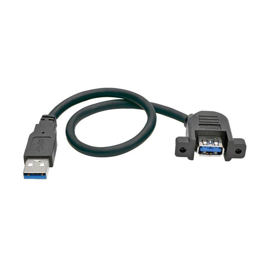 Eaton Tripp Lite Series USB 3.0 SuperSpeed Panel-Mount Type-A Extension Cable (M/F), 1 ft. (0.31 m)
