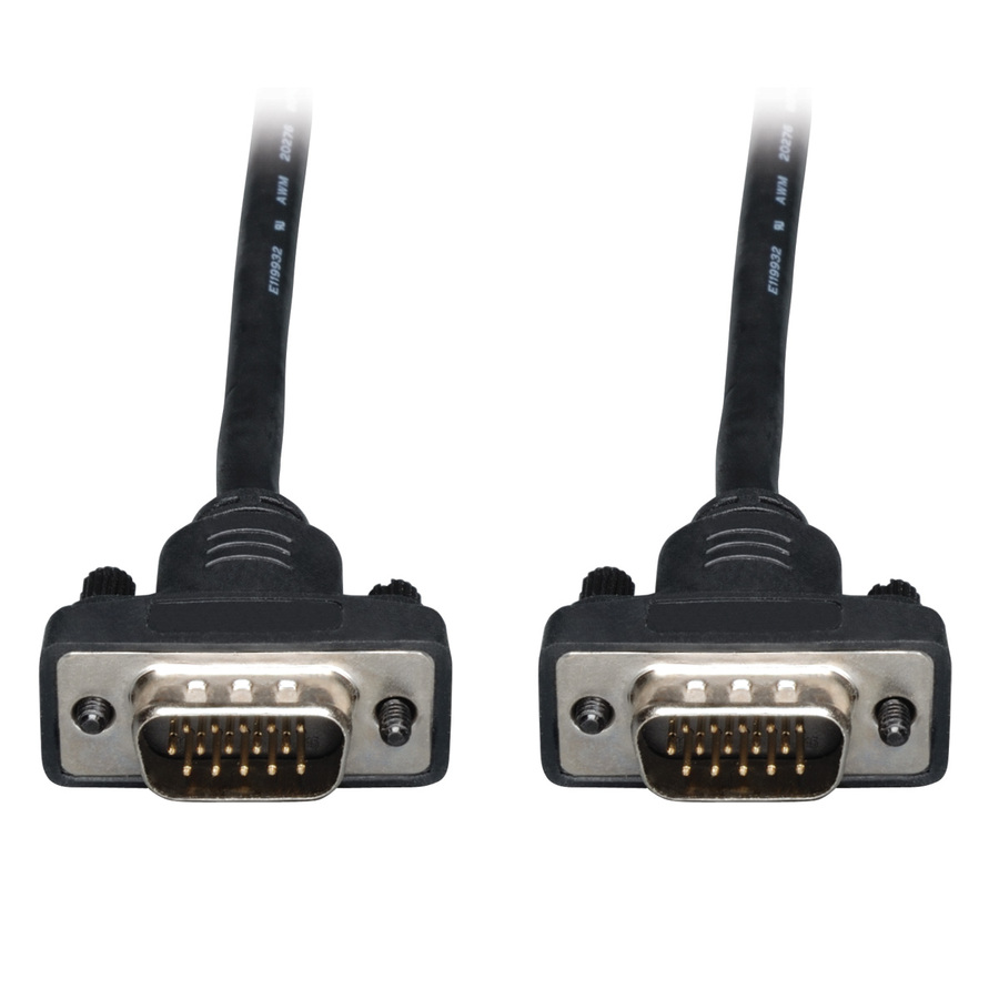 Eaton Tripp Lite Series Low-Profile VGA High-Resolution RGB Coaxial Cable (HD15 M/M), 10 ft. (3.05 m)