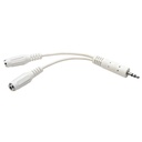 Eaton Tripp Lite Series 3.5mm Mini Stereo Cable adapter Y Splitter for Speakers and Headphones (M to 2x F) White, 6-in. (15.24 cm)