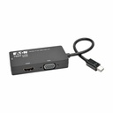 Eaton Tripp Lite Series Keyspan Mini DisplayPort to VGA/DVI/HDMI All-in-One Video Converter Adapter, 4K 30Hz HDMI, DP1.2, Black, 6-in. (15.24 cm)