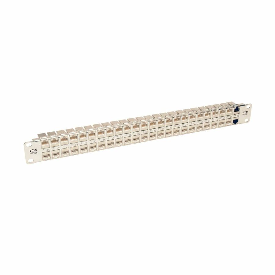 Tripp Lite by Eaton 48-Port 1U Rack-Mount STP Shielded Cat6a Feedthrough Patch Panel RJ45 Ethernet TAA
