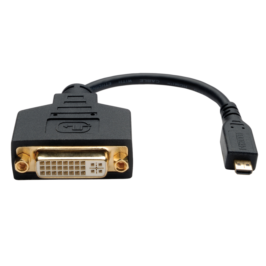 Eaton Tripp Lite Series Micro HDMI (Type D) to DVI-D Adapter (M/F), 6-in. (15.24 cm)