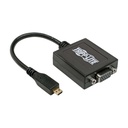 Eaton Tripp Lite Series Micro HDMI to VGA Adapter Video Converter with Audio for Smartphones/Tablets/Ultrabooks, (M/F), 6-in. (15.24 cm)