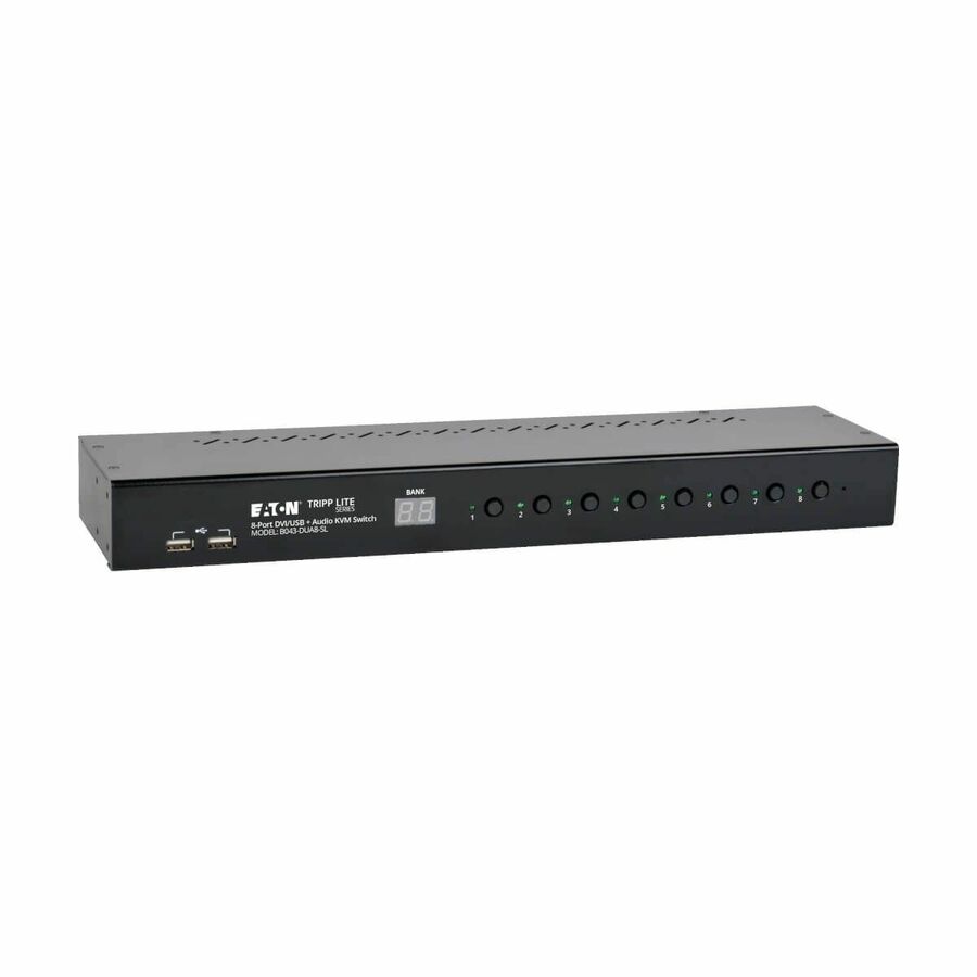 Eaton Tripp Lite Series 8-Port 1U Rack-Mount DVI / USB KVM Switch with Audio and 2-port USB Hub