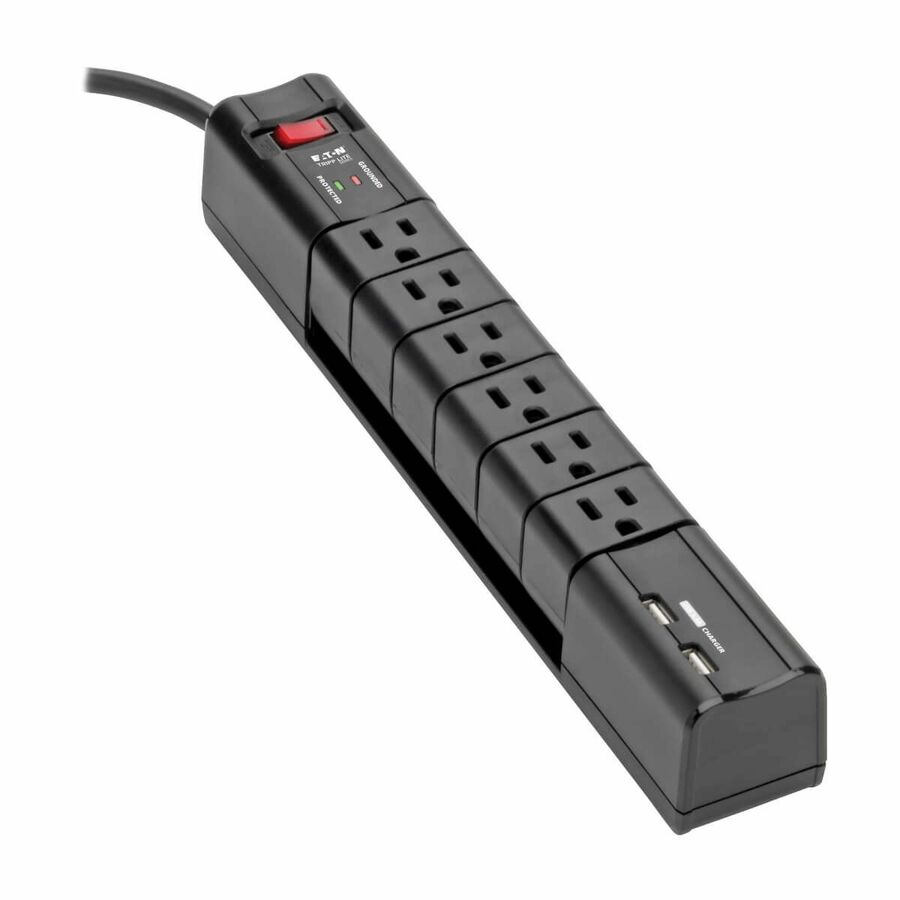 Eaton Tripp Lite Series Protect It! Surge Protector with 6 Rotatable Outlets, 8 ft. (2.43 m) Cord, 1080 Joules, 2xUSB Charging ports (3.4A)