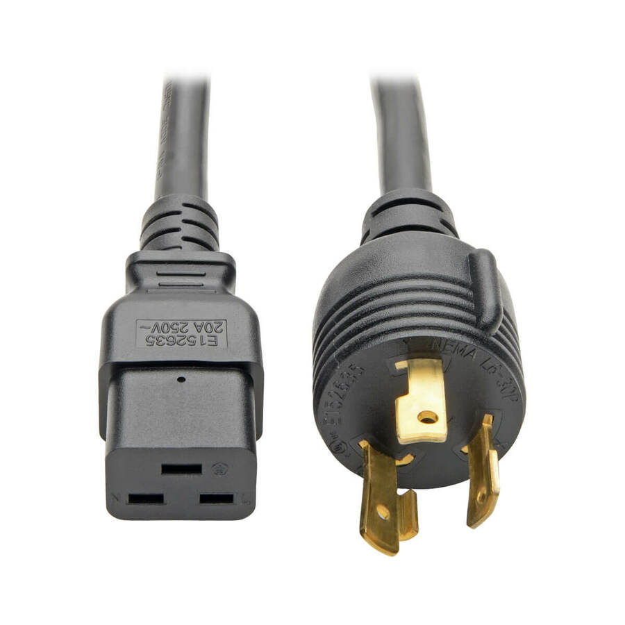 Tripp Lite by Eaton Power Cord C19 to NEMA L6-30 - Heavy-Duty 20A 100-250V 12 AWG 12 ft. (3.66 m) Black