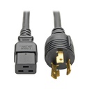 Tripp Lite by Eaton Power Cord C19 to NEMA L6-30 - Heavy-Duty 20A 100-250V 12 AWG 12 ft. (3.66 m) Black
