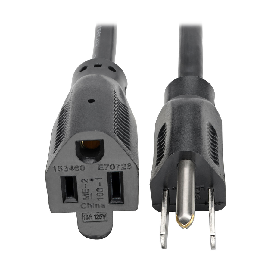 Eaton Tripp Lite Series Power Extension Cord, NEMA 5-15P to NEMA 5-15R - 13A, 120V, 16 AWG, 3 ft. (0.91 m), Black