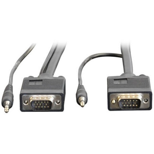 Eaton Tripp Lite Series VGA High-Resolution RGB Coaxial Cable with Audio (HD15 and 3.5mm M/M) 6 ft. (1.83 m)