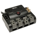 Eaton Tripp Lite Series Protect It! 6-Outlet Surge Protector - 4 Rotating Outlets, 5-15P Input, 1440 Joules, Tel/Modem/Coax Protection, Black