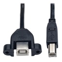 Eaton Tripp Lite Series USB 2.0 Panel Mount Extension Cable (B to Panel Mount B M/F), 1 ft. (0.31 m)