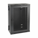 Eaton Tripp Lite Series SmartRack 18U Low-Profile Patch-Depth Wall-Mount Half-Height Rack Enclosure, Hinged Back