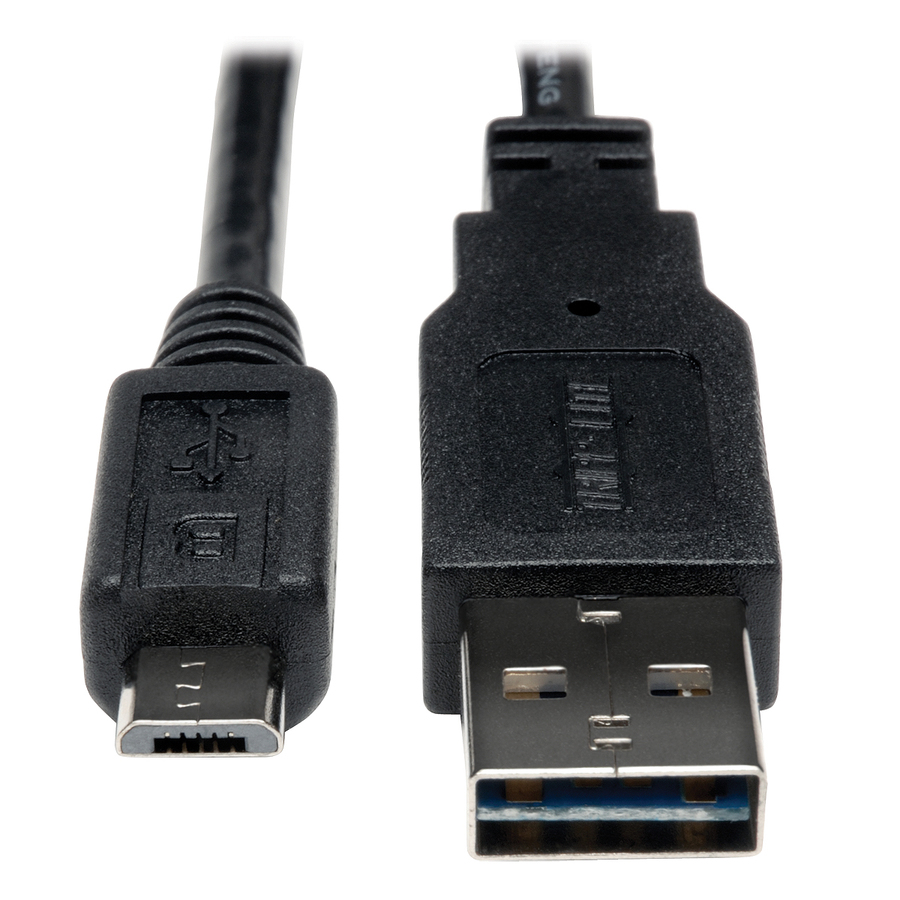 Eaton Tripp Lite Series Universal Reversible USB 2.0 Cable (Reversible A to 5Pin Micro B M/M), 3 ft. (0.91 m)