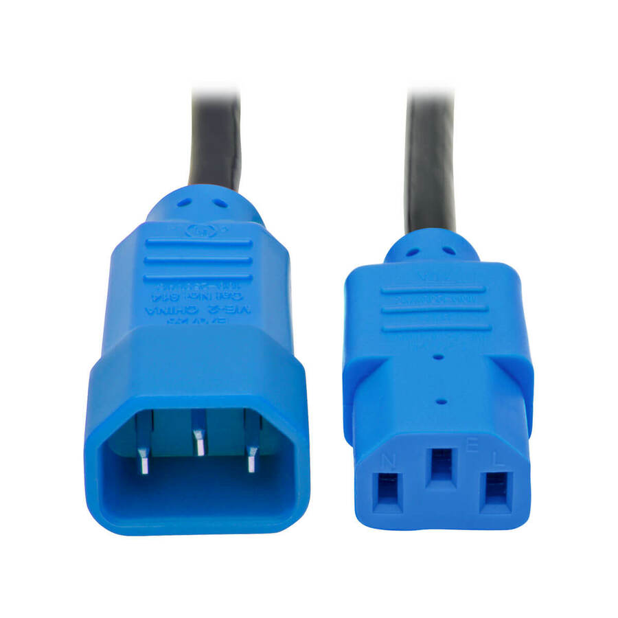 Tripp Lite by Eaton PDU Power Cord C13 to C14 - 10A 250V 18 AWG 4 ft. (1.22 m) Blue