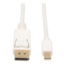 Eaton Tripp Lite Series Mini DisplayPort to DisplayPort Adapter Cable, 4K 60Hz (M/M), DP Latching Connector, White, 3 ft. (0.9 m)