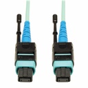Tripp Lite by Eaton 100G MTP/MPO Multimode OM3 Plenum-Rated Fiber Optic Cable (CXP) 24 Fiber 100GBASE-SR10 Push/Pull Tabs Aqua 2 m
