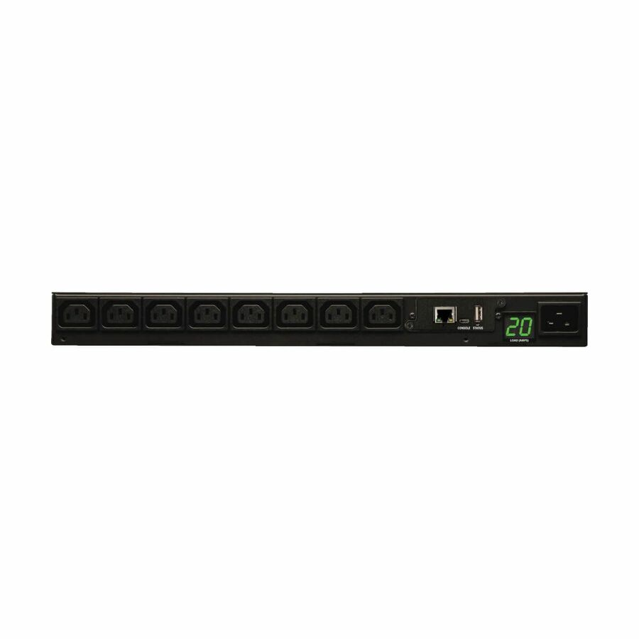 Tripp Lite by Eaton PDU 3.7kW Single-Phase 208/230V Monitored PDU - LX Platform 8 C13 Outlets C20 Input with L6-20P Adapter 2.4m Cord 1U Rack-Mount