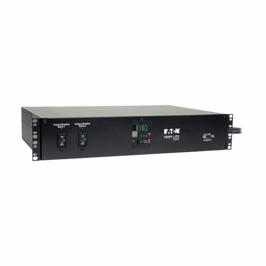 Eaton Tripp Lite Series 5.8kW Single-Phase Local Metered Automatic Transfer Switch PDU, Two 200-240V L6-30P Inputs, 16-C13 2-C19 & 1 L6-30R Outlet, 2U, TAA