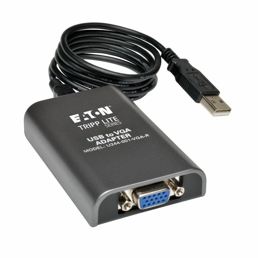 Eaton Tripp Lite Series USB 2.0 to VGA Dual-Monitor Adapter, 128 MB SDRAM, 1920 x 1080 (1080p) @ 60 Hz