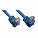 Eaton Tripp Lite Series Down-Angle Cat6 Gigabit Molded UTP Ethernet Cable (RJ45 Right-Angle Down M to RJ45 M), Blue, 3 ft. (0.91 m)