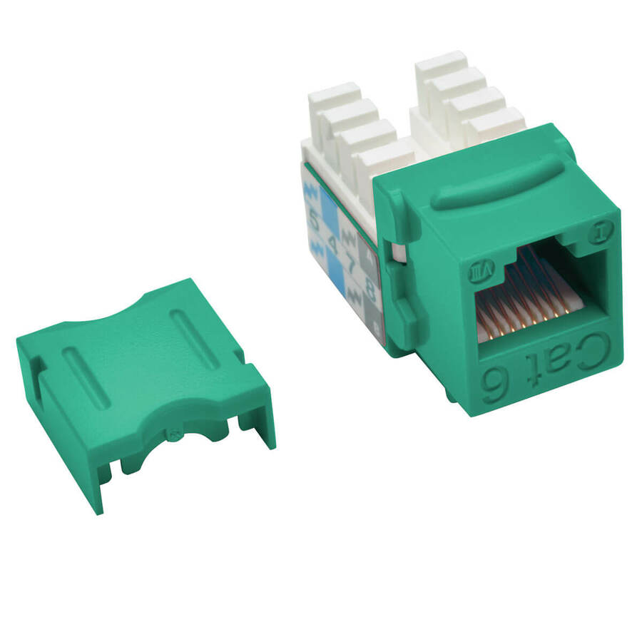 Tripp Lite by Eaton Cat6 Cat5e 110 Style Punch down Keystone Jack RJ45 Green TAA GSA