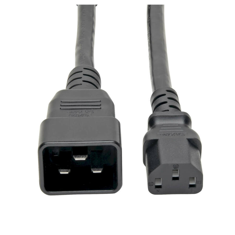 Tripp Lite by Eaton Splitter Cable Heavy-Duty C20 to 2x C13 - 15A 100-250V 14 AWG 2 ft. (0.61 m) Black