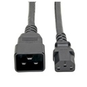 Tripp Lite by Eaton Splitter Cable Heavy-Duty C20 to 2x C13 - 15A 100-250V 14 AWG 2 ft. (0.61 m) Black
