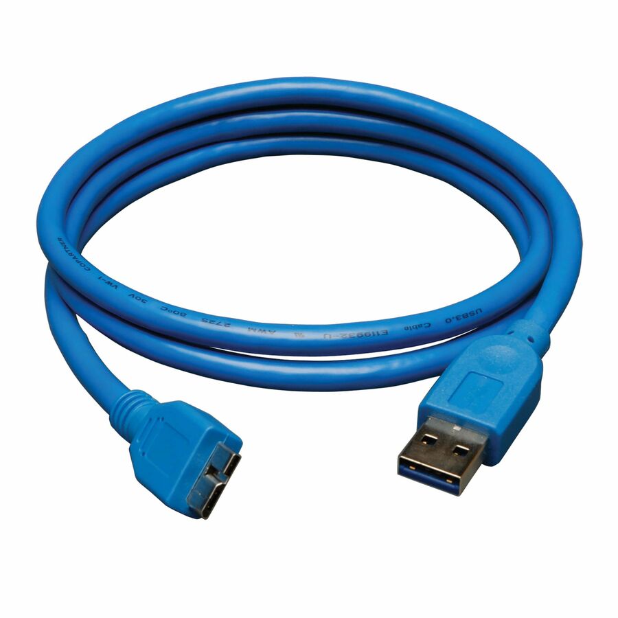 Eaton Tripp Lite Series USB 3.0 SuperSpeed Device Cable (A to Micro-B M/M), Blue, 3 ft. (0.91 m)