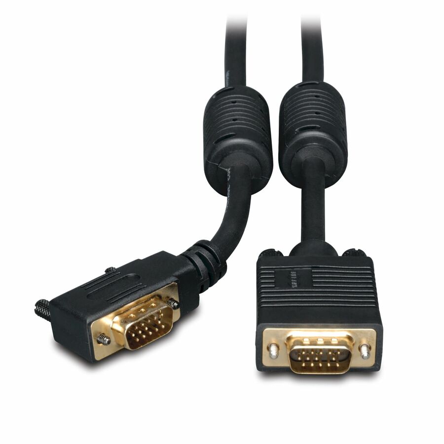 Eaton Tripp Lite Series VGA High-Resolution RGB Coaxial Cable (HD15 M/M), Right-Angle Connector, 6 ft. (1.83 m)