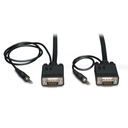 Eaton Tripp Lite Series VGA High-Resolution RGB Coaxial Cable with Audio (HD15 and 3.5mm M/M), 10 ft. (3.05 m)