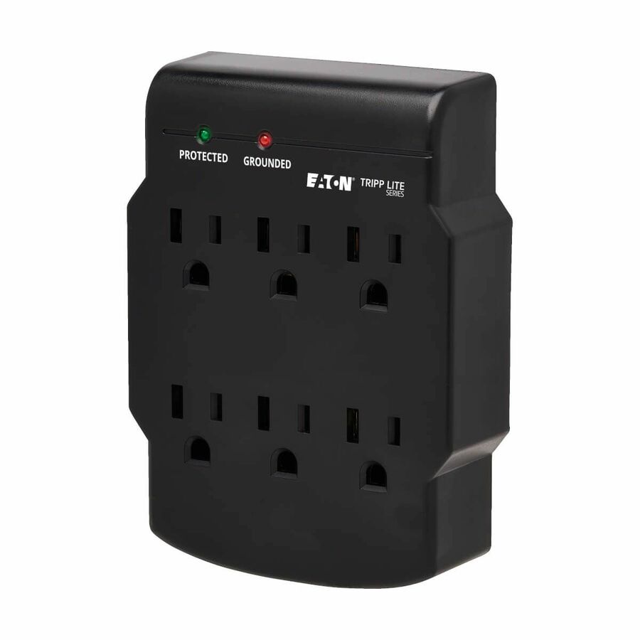 Tripp Lite by Eaton 6-Outlet Surge Protector Direct Plug-In 750 Joules Diagnostic LED Black