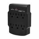 Tripp Lite by Eaton 6-Outlet Surge Protector Direct Plug-In 750 Joules Diagnostic LED Black