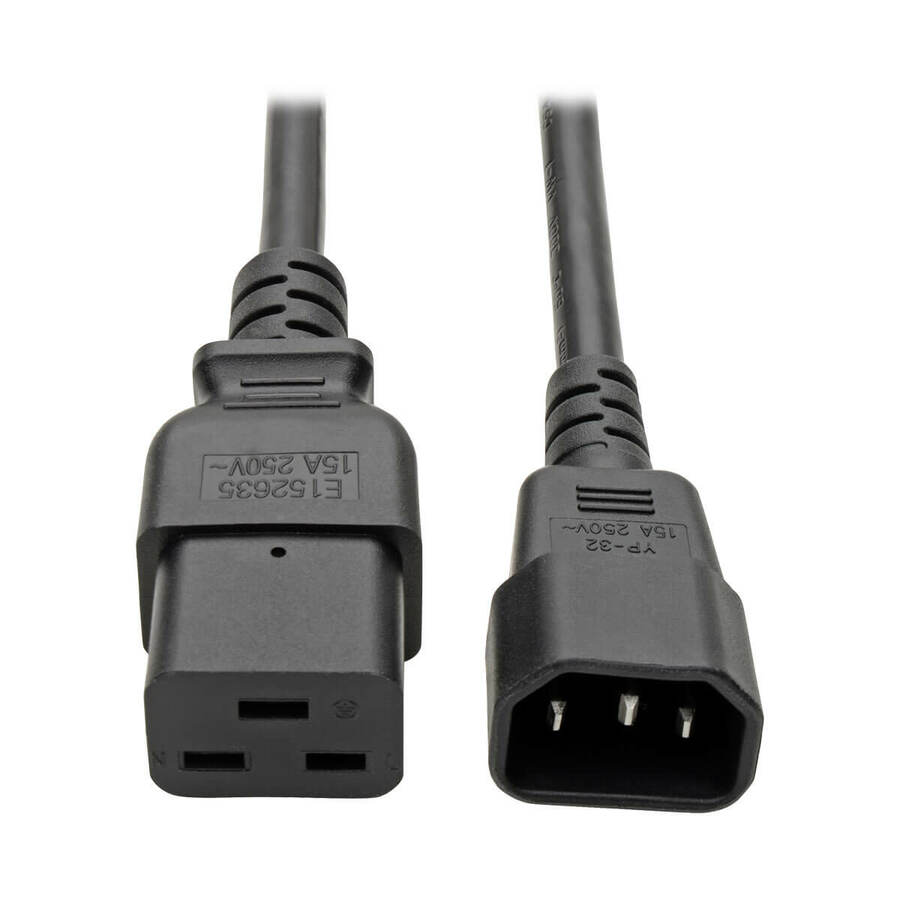 Tripp Lite by Eaton Power Cord C19 to C14 - Heavy-Duty 15A 250V 14 AWG 2 ft. (0.61 m) Black