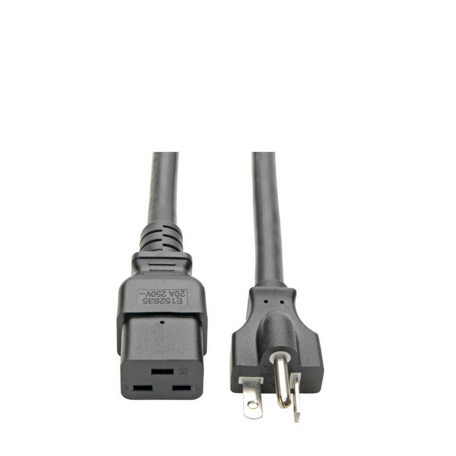 Tripp Lite by Eaton Power Cord C19 to NEMA 5-20P - Heavy-Duty 20A 125V 12 AWG 10 ft. (3.05 m) Black