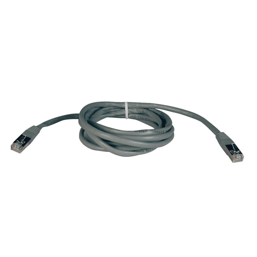 Eaton Tripp Lite Series Cat5e 350 MHz Molded Shielded (STP) Ethernet Cable (RJ45 M/M), PoE - Gray, 7 ft. (2.13 m)
