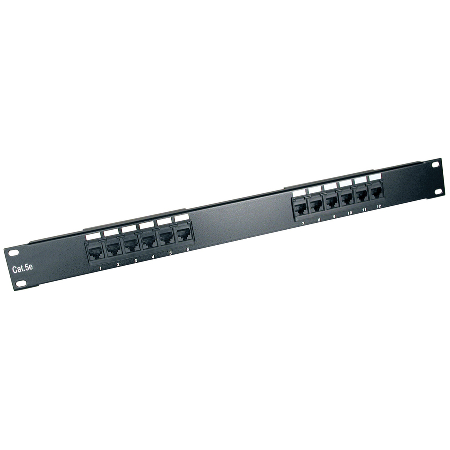 Tripp Lite by Eaton 12-Port Cat6 Cat5 Patch Panel 568B 110 Punch Down Rackmount RJ45 1URM TAA