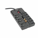 Eaton Tripp Lite Series Protect It! 8-Outlet Surge Protector, 8 ft. (2.43 m) Cord, 2160 Joules, Tel/Fax/Modem/Coax Protection, RJ11