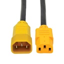 Tripp Lite by Eaton Heavy-Duty PDU Power Cord C13 to C14 - 15A 250V 14 AWG 6 ft. (1.83 m) Yellow Plugs