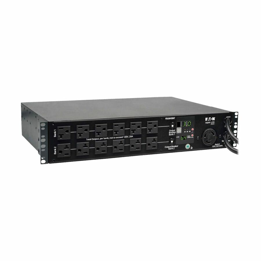 Tripp Lite by Eaton PDU 2.9kW Single-Phase Local Metered Automatic Transfer Switch PDU 2 120V L5-30P Inputs 24 5-15/20R & 1 L5-30R Outputs 2U TAA