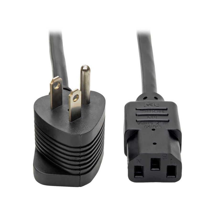 Tripp Lite by Eaton Piggyback Extension Cord NEMA 5-15P/5-15R to C13 - 13A 125V 16 AWG 6 ft. (1.83 m) Black