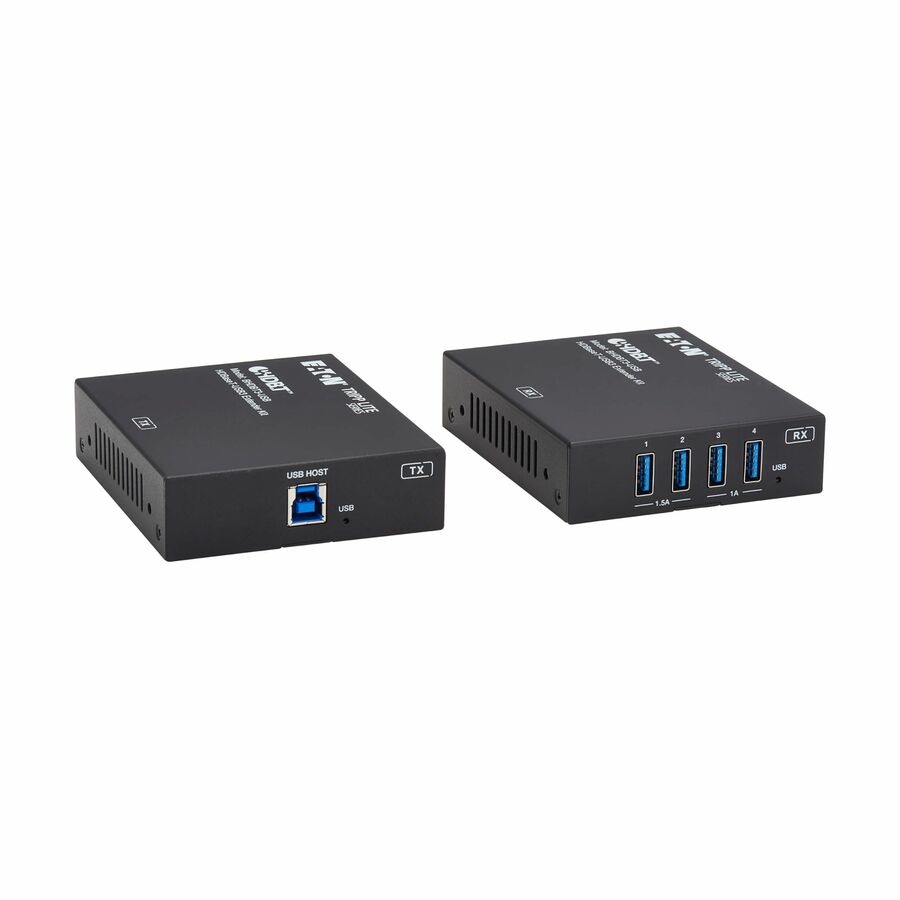 Eaton Tripp Lite Series HDBaseT-USB3 over Cat6a Extender Kit, 4 USB-A 3.2 Gen 1 Ports, PoC, RS-232, Up to 328 ft. (100 m), TAA