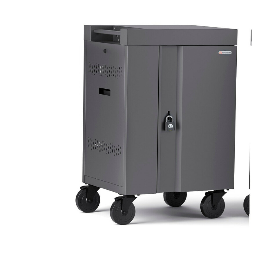 Bretford CUBE Cart Mini Charging Cart AC for 20 Devices, Charcoal Paint